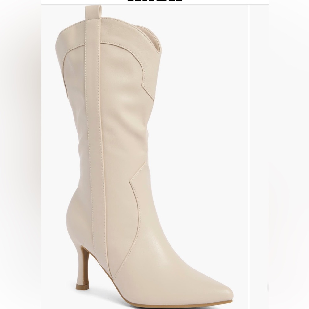 TOP Moda Kaylee Western Boots in Ivory PU, sizes 7 and 8, NIB
